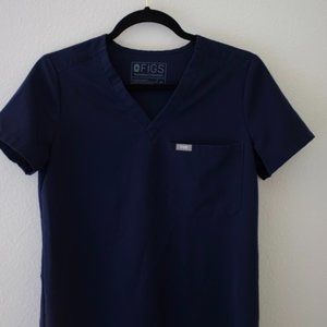 FIGS Navy Catarina One Pocket Scrub Top - XS